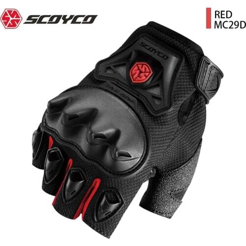 Scoyco MC29D Cycling Racing Riding Half Finger Motorcycle Gloves Protective Gears Motorbike Motorcross guantes Glove