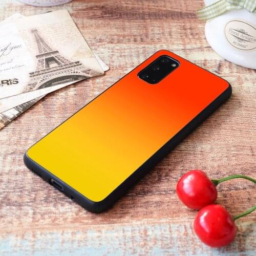 For Samsung Galaxy OMBRE GRADIENT ORANGE RED AND YELLOW Soft TPU border Samsung Galaxy Case