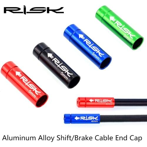 RISK 10PCS Mountain Road Bike Bicycle 4mm 5mm Derailleur Shift Brake Cable End Cap Housing Ferrules Crimps Dust Cover Wire Tip