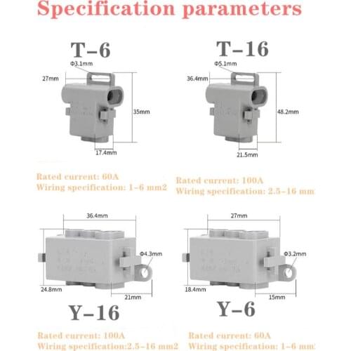 New type PCT T-6 T-16 Y-6 Y-16 Fast Wire Connector Universal Wiring Cable Connector Push-in Conductor Terminal Block