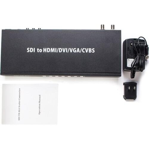 Sdi to hdmi vga dvi cvbs scaler converter for broadcast cameras