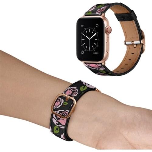 Apple Watch series 6 5 4 3 SE microfiber leather watchband with leopard printed strap for samsung huawei 22mm PU leather modern