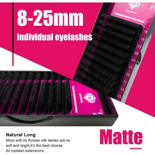 Abonnie 12Rows/Tray 8~18mm Mix Premium Natural Synthetic Mink Individual Eyelash Extension Makeup Maquiagem Cilios