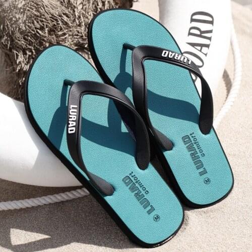 Men Flip Flops Summer Non-slip Outdoor Sandals Slippers Casual Rubber Beach Shoes Trend Wearproof Comfortable Fashion Antistatic
