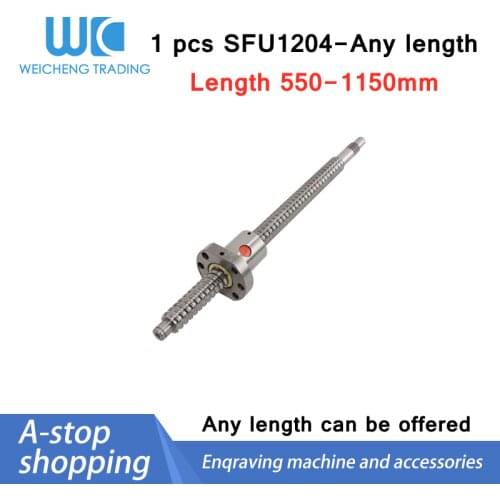 SFU1204 550 600 650 700 750 800 1150mm rolled ball screw C7 with 1204 single ball nut CNC parts RM1204