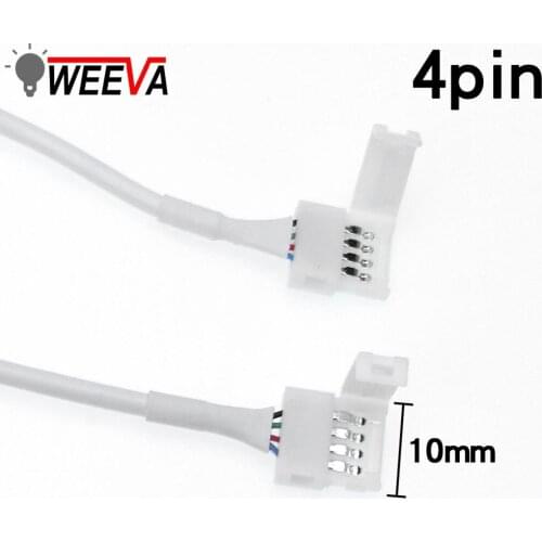 DC Wire Male / Female Power Connector For for SMD 3528 5050 RGB LED Strip Connector 4pin 10mm Free Welding Connector 5pcs/lot