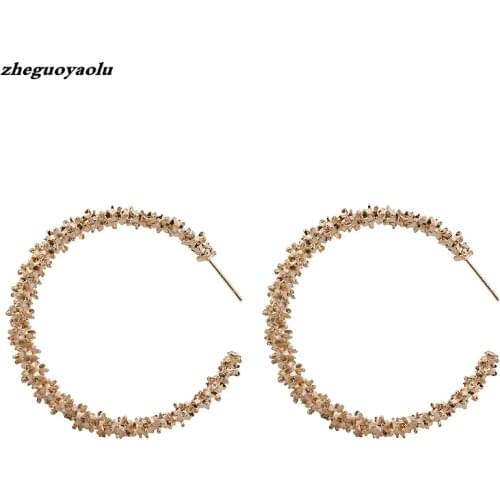 Multi-thorn Personality Circle Big Earrings Metal Wild Temperament Popular Women Jewelry Wholesale And Retail Crystal Earrings
