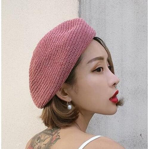 Spring Summer Net red Womens Beret Sun Hat thin breathable gorra femme chapeaux cap woman fedoras peaked cap bonnet Human hat