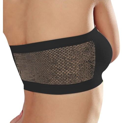 Chest Wraps Tube Tops Women Fashion Seamless Strapless Soft Breathable High Elastic Hollow Out Mesh Wrapped Invisible Strapless