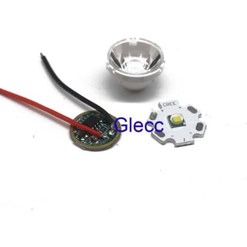 1set Cree XM-L LED T6 White Light + 3.7V Driver + Lens with Base Holder