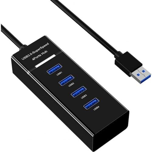 4 Ports USB Hub Strong Heat Dissipation ABS High-speed Transmission Plug Play 4-in-1 USB 3.0 Expansion Computer Adapter
