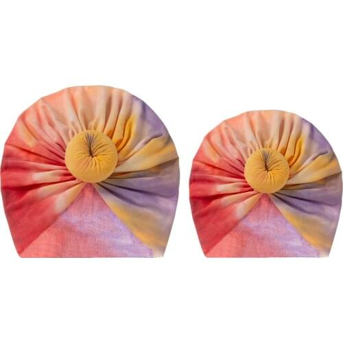 4 Pcs/lot Wholesale 2021 New Baby 0-3 Years Old European And American New Baby Cap Hat Mother and child Dyed Elastic