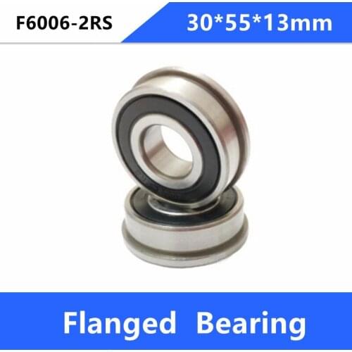 50pcs/lot flanged bearing F6006-2RS F6006RS F6006 2RS RS 30x55x13 mm flange deep groove ball bearings 30*55*13