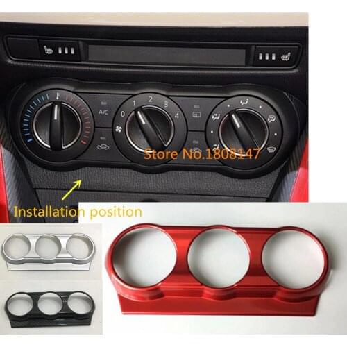 Car Sticker Trim Middle Air Conditioning Switch Temperature Button Outlet Vent Panel For Mazda 2 Demio 2015 2016 2017 2018 2019