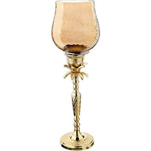 Zücev Polyester Big Pineapple Goblet Candelabra Gold