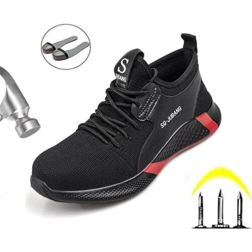 Breathable Mens Safety Shoes New Work Shoes Waterproof Breathable SRA Non-slip EVA Four Breathable Mens Safety Shoes Size 48