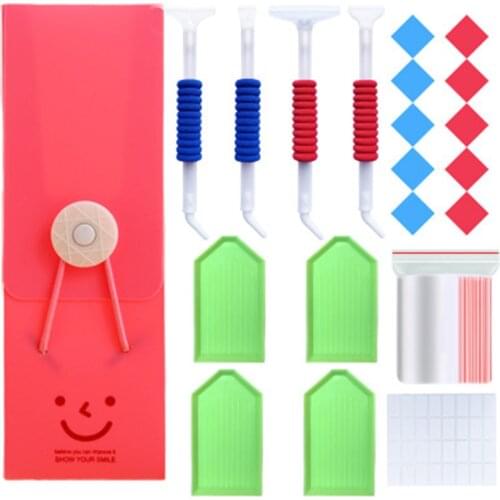 HUACAN 5D Diamond Painting Tools Accessories Kits Tray Clay Storage Box Diamond Embroidery Point Drilling Pen Random Color