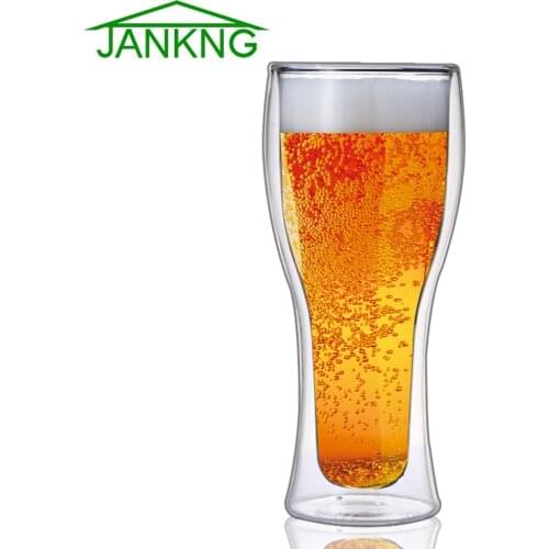 JANKNG 1 Pcs Clear Unbreakable Silicone Clear Cup Red Wine Double Wall Glass Beer Cup Whiskey Cups Glassware Bar Travel Bottle