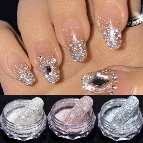 Nail Crystal Diamond Powder Holographic Fine Crystal Diamond Drilling Powder Acrylic Glitter Fragment DIY Nail Art Decorations