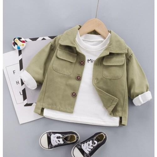Girls Solid Color New Spring 2021 Long Sleeve Jacket Kids Clothes For Babies Boys Newborn Fashion Outerwear Toddler Infant Wear
