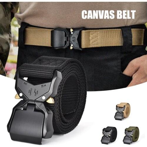 Mens Tacticals Belt Nylon Durable Multifunctional with Heavy Duty Quick Release Alloy Buckle Training Hiking Belt WHStore