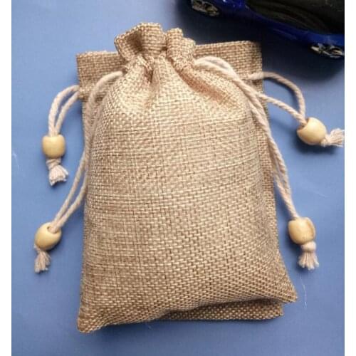 2019 New Arrivals In Jewelry Gift Bag Pouch Burlap Hessian Bead Drawstring Bag Wedding Party Favor Pouch Jute Gift Bags Supplies