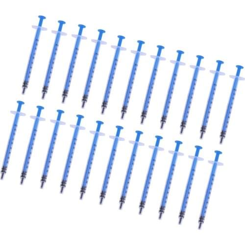 50pcs 1ml Disposable Injector Syringe without Needle for Refilling Measuring Nutrient (Blue)