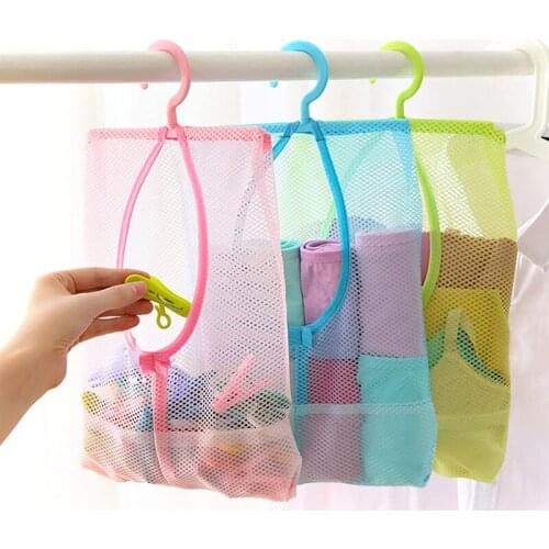 Hanging Storage Bag Space Saving Underwear Mesh Bags Bedroom Bathroom Soap Towel Debris Draining Basket Closet Clothes Organizer