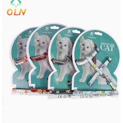 Pet Cat Harness Vest Leash Traction Japanese Wind Adjustable Cat With Bell Walking Leash Nylon Small Medium
