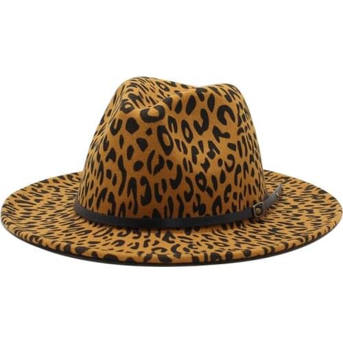 Seioum Unisex Men Women Fedora Hat With Belt Winter Autumn Wool Hat Wide Brim Hat Panama Jazz Hat