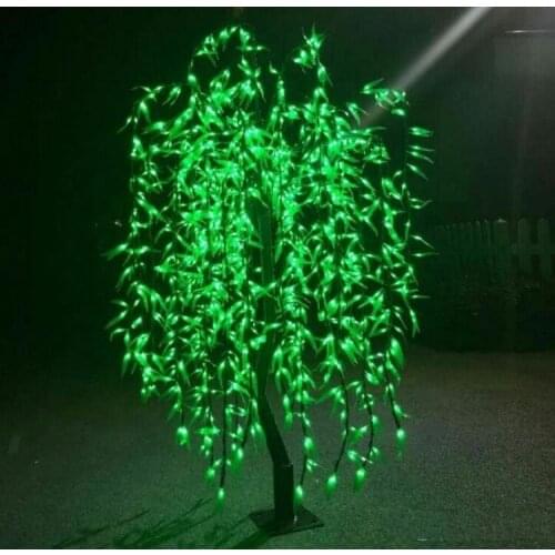 2M 1152 led Rainproof LED Artificial Willow Weeping Tree Light 110/220VAC Outdoor Use fairy garden decor