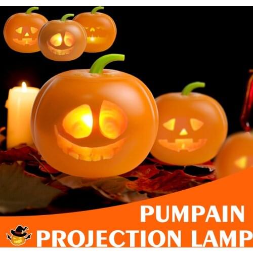 LED Pumpkin Toy Projection Lamp Halloween Decorations Props Talking Animated Pumpkin USB Chargeable Atmosphere Holiday Lighting