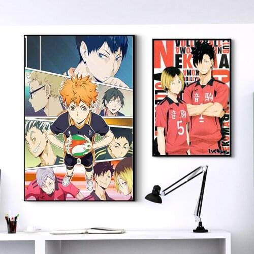Japan Anime Volleyball Boy Cartoon Wall Art Poster and Print Oil on Canvas Painting Wall Art Pictures for Living Room Cuadros