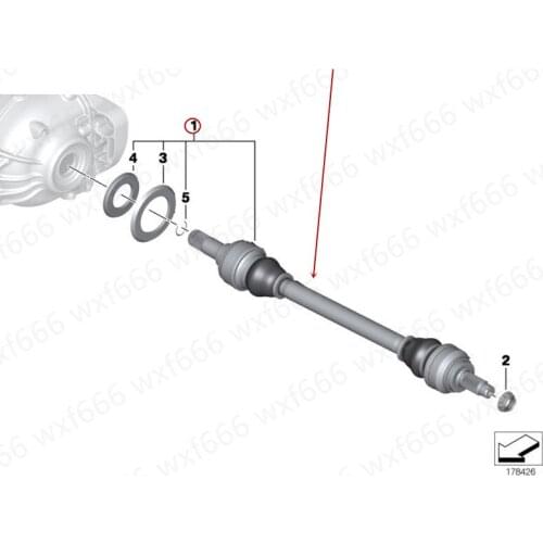 Drive shaft Rear axle Suitable for 7 Series 730Lib m w2009-2014 Rear drive shaft Left and right half shaft 33207566067/66068