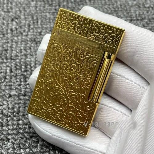 100% new vintage dupont gas lighter gas cigarette lighter polished jet gasoline flint lighter metal gas lighter