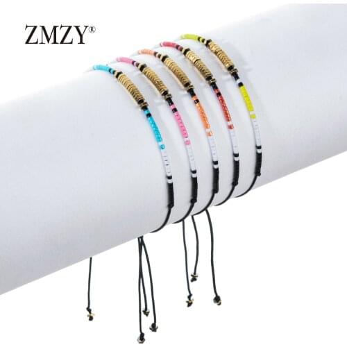 ZMZY Girls Vintage Thin Handmade Beads Bracelet Women MIYUKI Bracelet Crystal Jewelry Boho Ethnic Pulseras Mujer Bracelet Gift