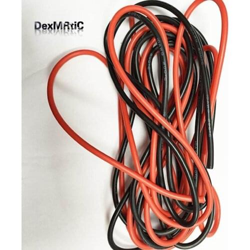 10 AWG 1M black red Gauge Silicone Wire Flexible Stranded Copper Cables for RC