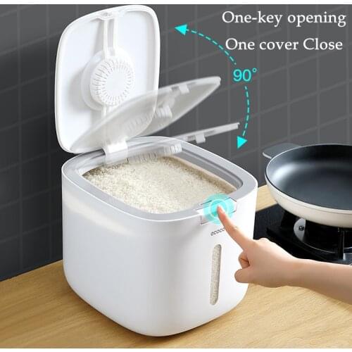 10L Kitchen Collection Nano Bucket Moisture-Proof Rice Dispenser Cylinder Food Storage Seal Grain Household Box Storage Containe