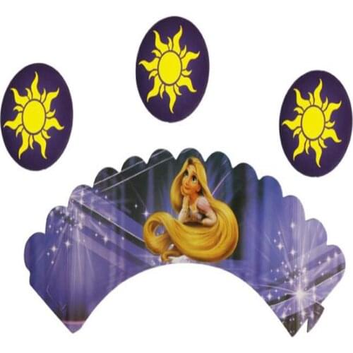 12PCS/lot Girl Theme Happy Birthday Party Boys Favors Supplies Baby Shower Cupcake Toppers Cake Wrappers Decoration