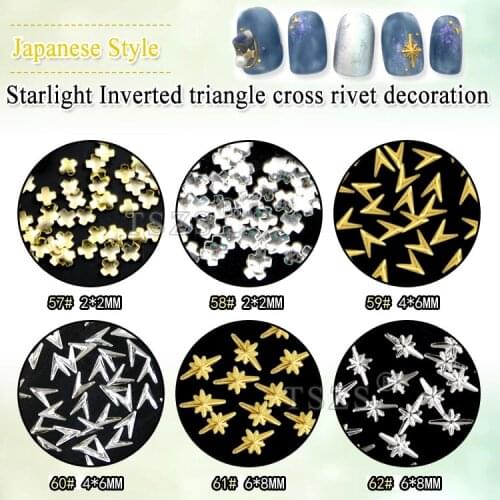 150pcs /lot starlight inverted cross triangle Rivets 3D Nail Art Decoration Studs