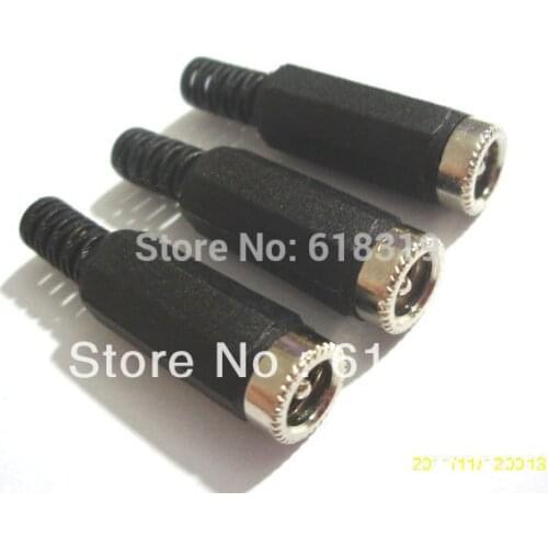 200 Pcs 5.5x2.1mm DC Power Cable Female Plug Connect Socket DC Power black
