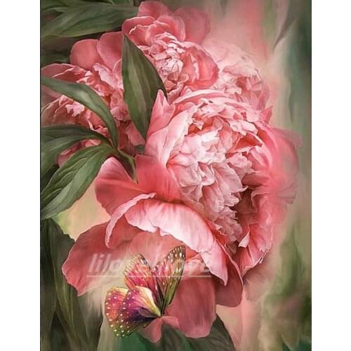 New Butterfly peony Diamond Embroidery Painting Rhinestones diamond Mosaic Cross Stitch Pattern Home Decoration painting FG1345