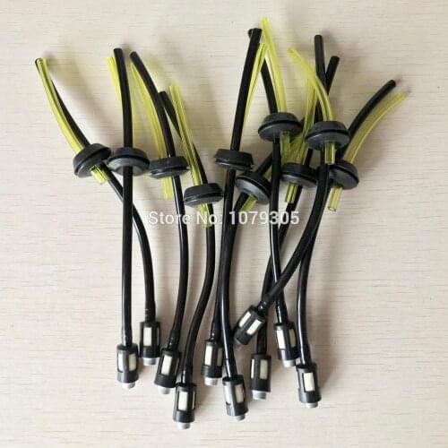 Chainsaw Brush Cutter Fuel Filter with Fuel Pipe Oil Pipe Assy for Grass Trimmer Parts(10sets/lot)