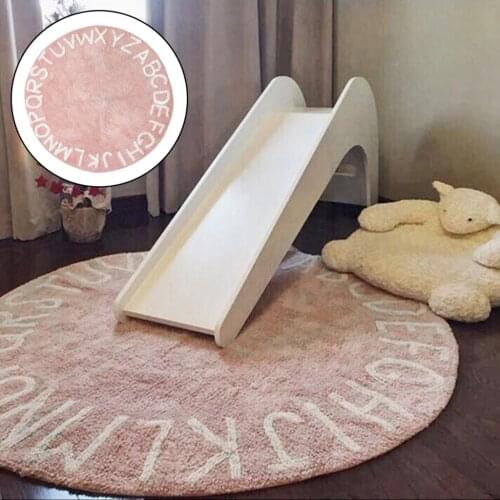Baby Round Rug Carpets Learning Play Mat Educational Non-Slip Kids Plush Rugs Shower Gift for Living Room Decor Modern Mats