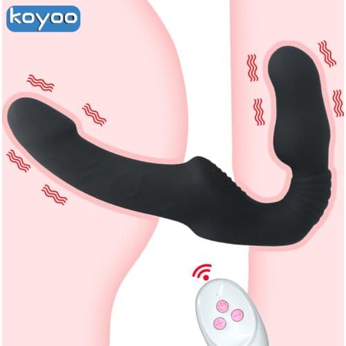 Strap-On Dildo for Women Panties Wireless Remote Control Sexitoys for Two Strapon Vibrator Female Double Penetration Sex Toys 18