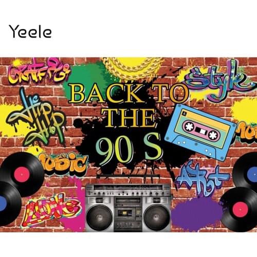 Yeele Backdrops Back To 90s Party Background Photocall Brick Wall Wild Disco Music Portrait Photography Photo Studio Photophone