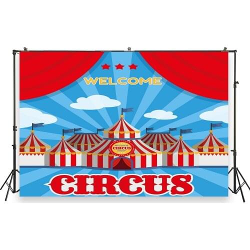 HUAYI Photo Background Newborns Baby Shower Birthday Photography Backdrops Circus Carnival Studio Photobooth Backdrop XT-7514