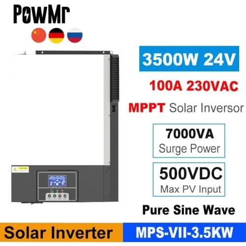 Y-Solar Hybrid Solar Inverter 3500W 24V 220V Build In100A MPPT Solar Controller Pure Sine Wave Inversor Can Work Without Battery