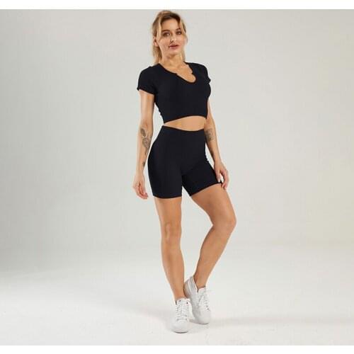 2021 Hot-Selling Womens Summer Must-Have Running Fitness Tight-Fitting Sweat-Absorbent Yoga Suit YJ065+YJ066