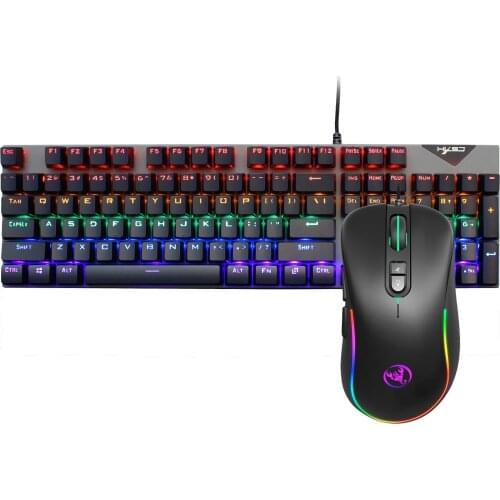 RGB Gaming Keyboard Computer Mouse Gamer Sets 104-key RGB PC Mechanical Keypad 6400DPI Gaming Mouse For PC Laptop клавиатура